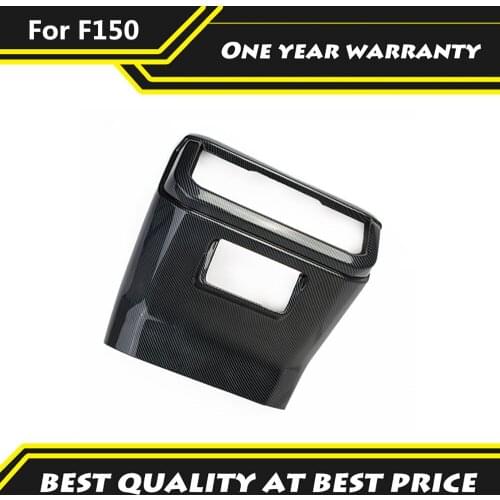 1pcs Carbon Fiber Color Rear Armrest Box Anti-kick Panel Rear air-Conditioning Air Outlet Decorative Cover For Ford F150 2021