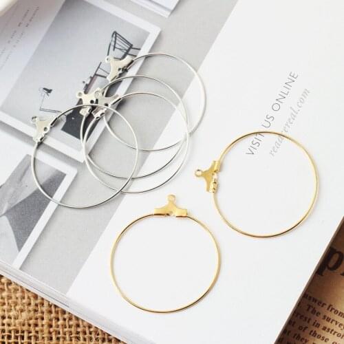 10pc Gold Color 3cm Round Circle Earring Drop Pendant Connector Ring DIY Ear Stud Necklace Bracelet Charm Jewelry Finding