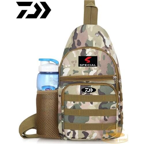 2020 Daiwa Mens Waterproof Fishing Camouflage Chest Bag Riding Outdoor Sports Convenient Oblique Hanging Casual Shoulder Bag