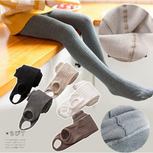 2020 Ins Fashion Baby Warm Leggings Pants Autumn Winter Baby Leggings 2-10 Years Children Knit Leggings With Fleece