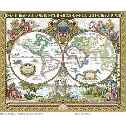 2021 Drop Shipping Embroidery World Map Cross Stitch Pattern From Photo with 100% Cotton Flosses & Free Shipping for Wall Decor