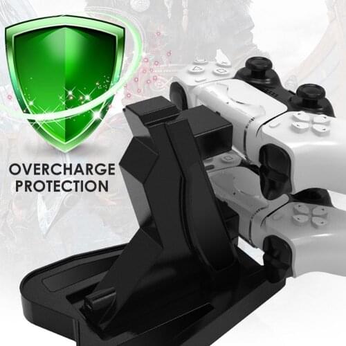 5V 2A Game Controller Handle Dual Charger Dock For Sony PS5 Dual Sense Wireless Charging Power Cradle Desktop Stand Station