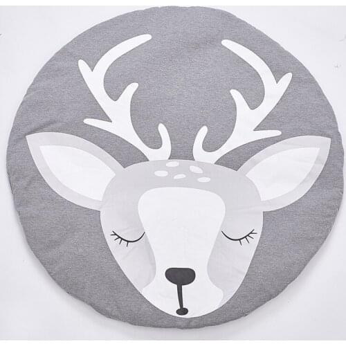 90CM INS Baby Infant Play Mats Kids Crawling Carpet Floor Rug Baby Bedding Elk Blanket Cotton Game Pad Children Room Decor