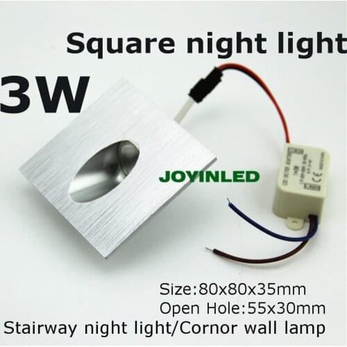 Free shipping High power led 3W brush aluminum led stairway night lamps ladder light