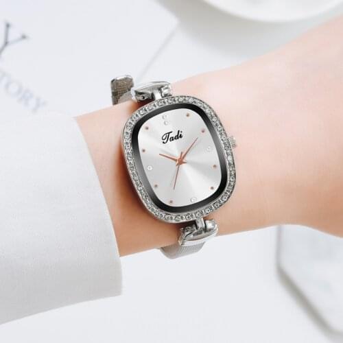 Luxury Watch For Women Ladise Wristwatch Silver Mesh Strap Diamond Dial Clock Female Gift For Women Watches Reloj Mujer NEW