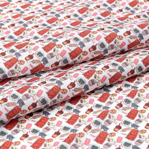 Cheerbows Printed Polyester Cotton Fabric Clothes Sewing 45*145cm Fabrics DIY Craft Scrapbooking Curtain Home Textile Supplies