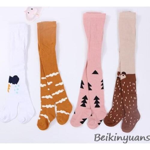 Childrens tights girls pantyhose baby tight cartoon fox pantyhose bow princess baby stocking pantyhose