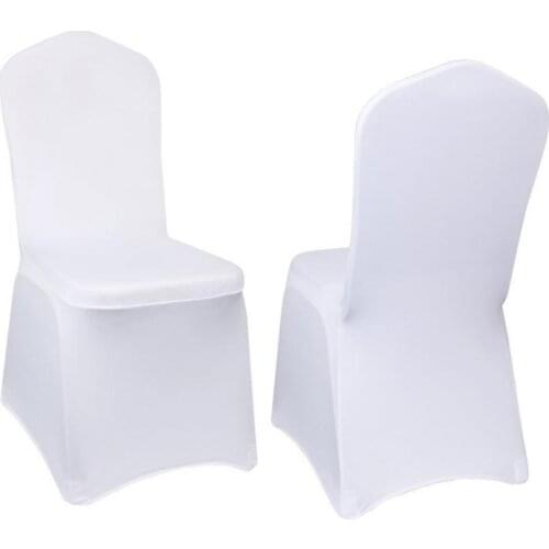 Stretch Elastic Universal White Spandex Wedding Chair Cover for Party Banquet Hotel Polyester Fabric Banquet Home Decoration
