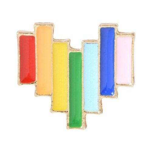 Rainbow Heart Lapel Pins Cartoon Enamel Pin for Clothes Backpack Brooches Personality Love Badge for Bag Jewelry Gift To Girl