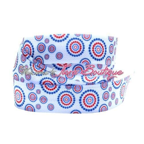 FLRA FOE July 4th! 5/8" new pattern printed fold over elastic for US Independence Day, 100yards/lot
