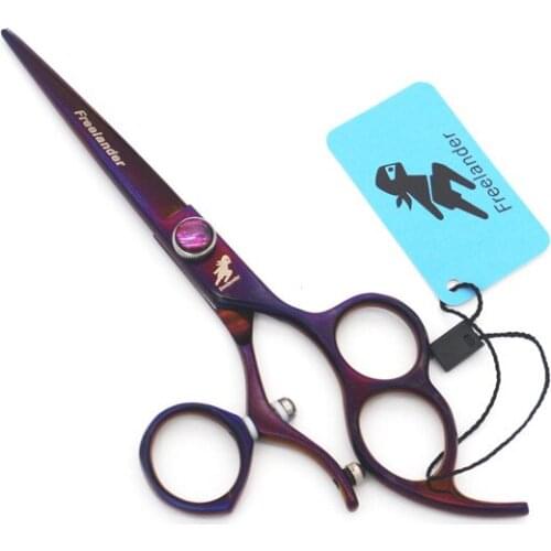 Freelander 6 inch HIGH CLASS Purple Japan Hair Cutting Scissors 360 Swivel Handle 3 Fingers Holes Professional Hair Shears NEW