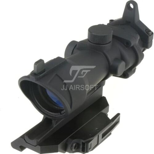 JJ Airsoft ACOG Style 4x32 Scope , AC12033 Bobro Style Quick Release / QD Mount (Black/Tan)