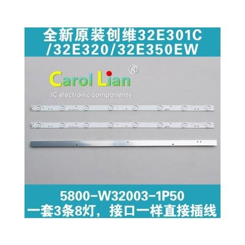 Set = 1 3 peças * 50 definido Para 32E320W 32E350E 32E306C retroiluminação led 32 polegada WS V2.0 8 lâmpadas tela RDL320HY 608