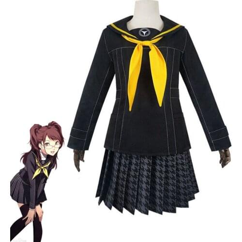 Game Persona 4 Kujikawa Rise Cosplay Costume Japanese High School Uniform Women Clothing Top+Skirt+tie Halloween Party Costume