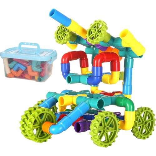 Creative Pipeline Tunnel Blocks 3D Construction Toys Baby Plastic DIY Assembling Water Pipe Building Blocks for Children Gifts