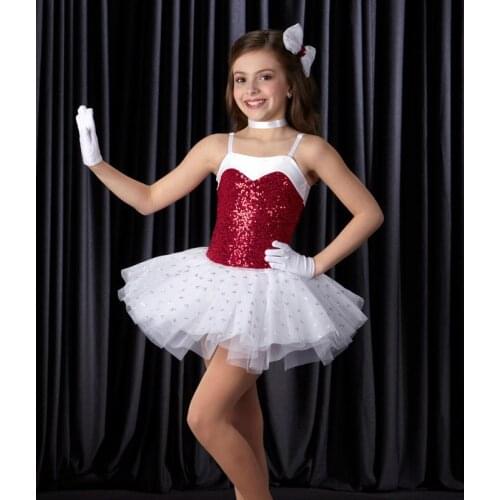 Girls Sequin Camisole Ballet Tutu Dress Female Dance Clothes For Women C25