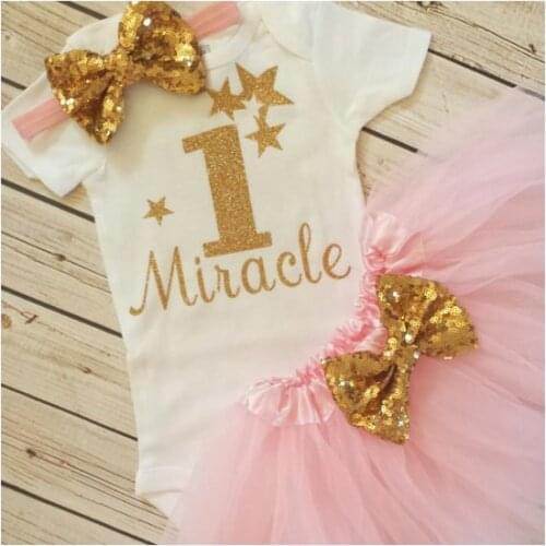 Twinkle stars 1st birthday Newborn infant bodysuit onepiece Tutu Dress romper Outfit Sets baby shower party favors