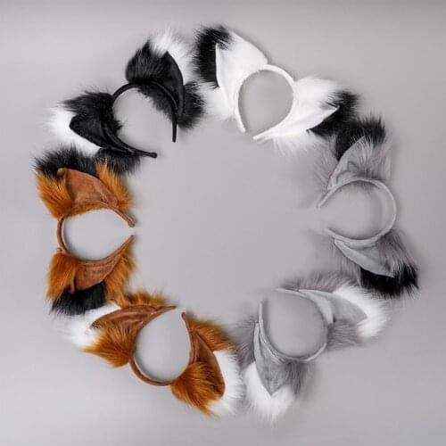 Cute Furry Animal Beast Ears Hairpin Headwear Ear Clip Cosplay Props Soft Girl Plush Detachable Cat Ear Lolita Hair Accessory