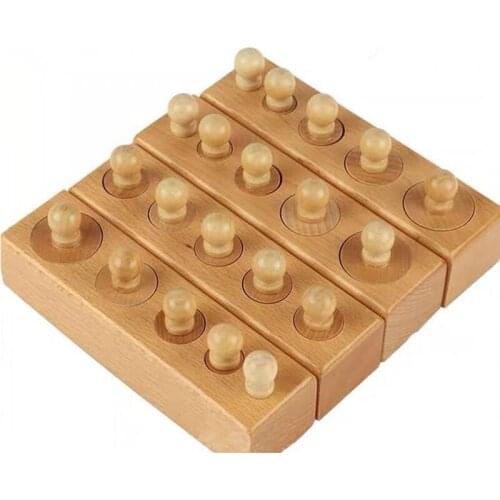 Mini Cylinder Blocks Montessori Sensorial Materials Visual Sense Exercises Wooden Preschool Early Educational Toys for Kids