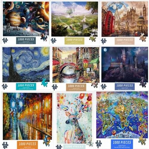 Mini Adults Puzzles 1000 Pieces Paper Jigsaw Puzzles Educational Decompressing Diy Large Puzzle Game Toys Kids Halloween Gift