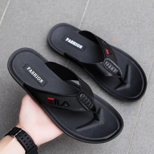 Mens Beach Sandals Men Fashion Slippers Shoes Casual Flip Flops Mens Leather Beach Home Summer Bulk Bathroom Male Slipper