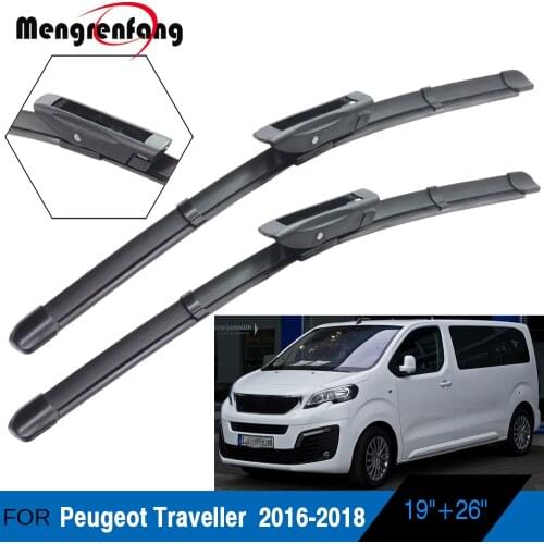 For Peugeot Traveller Car Front Windscreen Wiper Soft Rubber Wiper Blades Bayonet Arms 2016 2017 2018