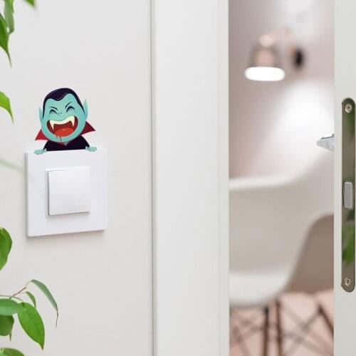 Halloween Switch Stickers Bat Pumpkin Lantern Witch Zombie Demon Decorative Cute Wall Sticker Living Room Bedroom Home Art Decor