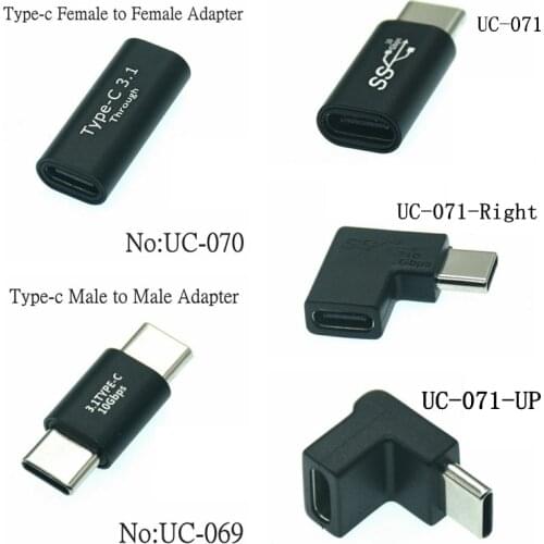 90 Degree USB C Adapter Male to Female Type C Adapter Angled Right & Left and Up & Down Extension Connector