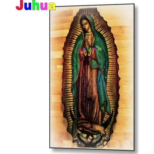 Full Square 5D DIY Diamond Painting "The Virgin Flower" 3D Diamond Embroidery Cross Stitch Mosaic Our Lady Home Decor Gift