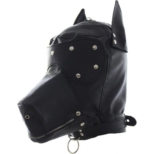 Erotic Bdsm Dog Hood Full Head Harness Bondage Restraints Blindfold Sex Slave Collar Goods for Adult Games Sex Toys for Couples