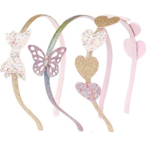 1 PC Glitter Butterfly Kids Boutique Cute Baby Hairbands Princess Headwear Girls Hair Accessories Children Hair Clasp Headbands