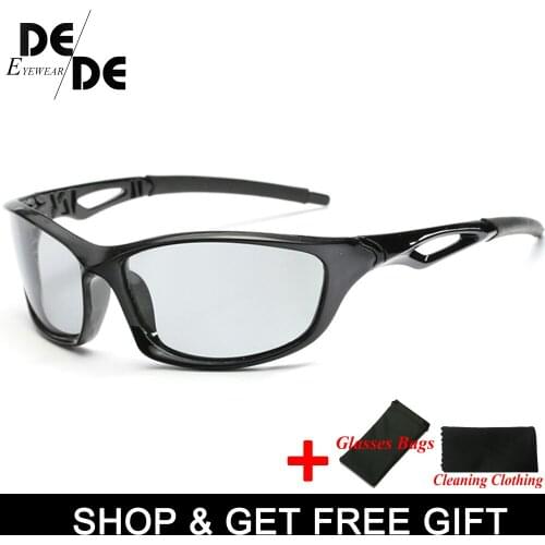 Brand Photochromic Sunglasses Men Polarized Chameleon Discoloration Sun Glasses For Men Fashion Square Driving Accessories