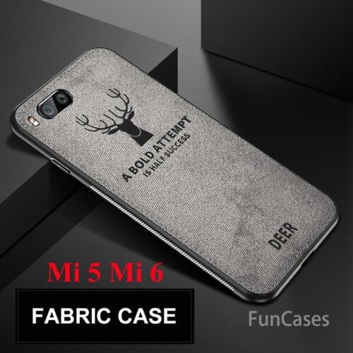Fabric Case For Xiaomi 5 Case Silicon Soft Edge Protective Shell Cover For Xiaomi Mi 6 Mi5 Silicone Edge Fabric Soft Back Cover