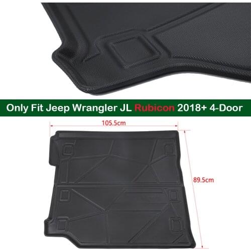TPE Black Tail Trunk Cargo Liner Floor Mat for Jeep Wrangler JL Rubicon 2018+ 4-Door Car Interior Accessories
