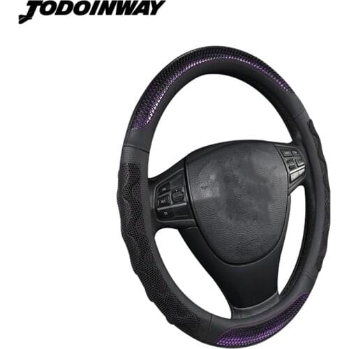 38CM Universal Round Wear-resistant Steering Wheel Wrap 3D Honeycomb Non-slip Auto Direction Cover Car Parts for Lada Vesta 2015