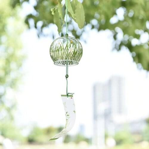 Japanese Style Wind Chimes Hanging Decorations Wind Bells Handmade Glass Birthday Gift Home Decors Wind Chimes Wholesale