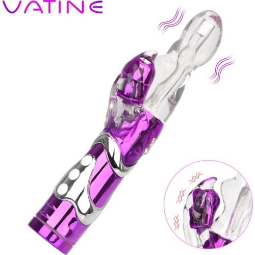 VATINE 8 Speeds G Spot Rabbit Vibrator Sex Toys for Women Vagina Clitoris Dual Vibration Double Vibrating Dildo Vibrator