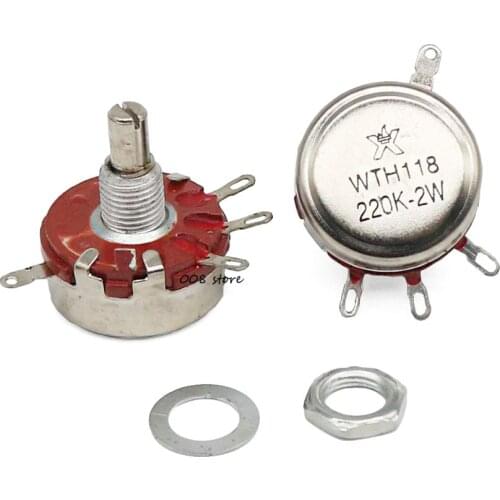 WH118 Single coil Carbon film Potentiometer WTH118-1A 2W 1K 2K2 4K7 10K 220K 470K 330K 1M 100K