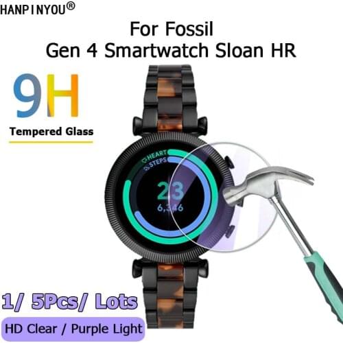 For Fossil Gen 4 Smartwatch Sloan HR Ultra Clear / Anti Purple Light 2.5D Toughened Tempered Glass Film Screen Protector Guard
