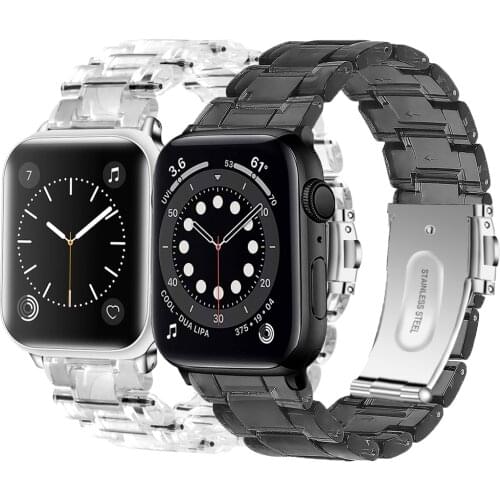 Link bracelet for apple watch 40mm 44mm band series 6 5 4 se strap for iwatch se 3 38mm 42mm bands women men Plastic correa