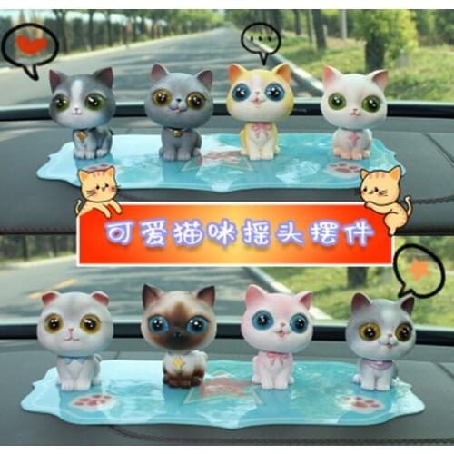 ZOCDOU 1 Piece Creative Cartoon Shaking Head Cat Girl Gift Small Statue Little Figurine Crafts Figure Ornament