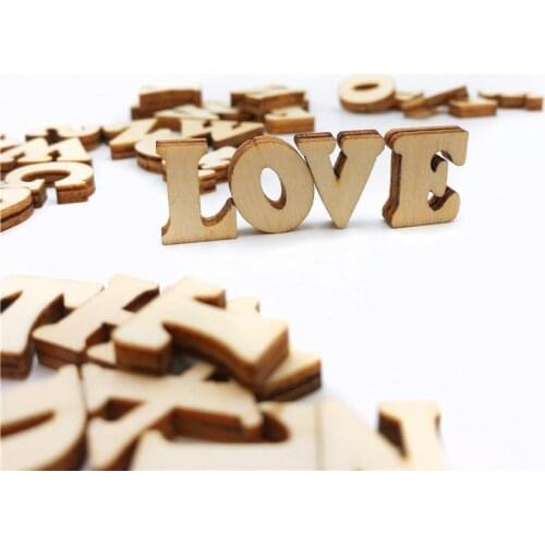 100pcs Diy Wood English Letter Decoration Accessories Wood Craft American Craft Cardstock Cute Buttons Wooden Birthday Gift