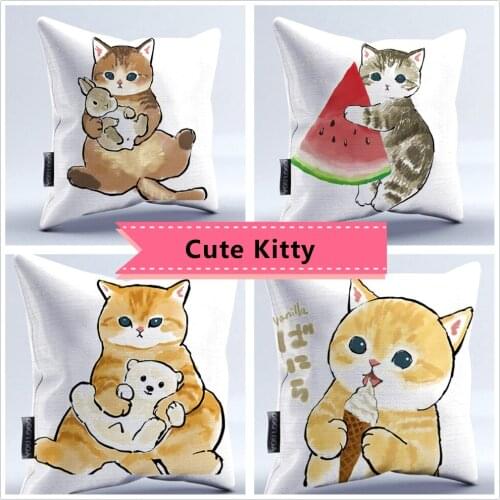 2021 Flax Cute Pet Home Eecor Decorative Cushions Pillow Case Cushion Cover 50x50 Pillow For Sofa Decoration Pillowcover