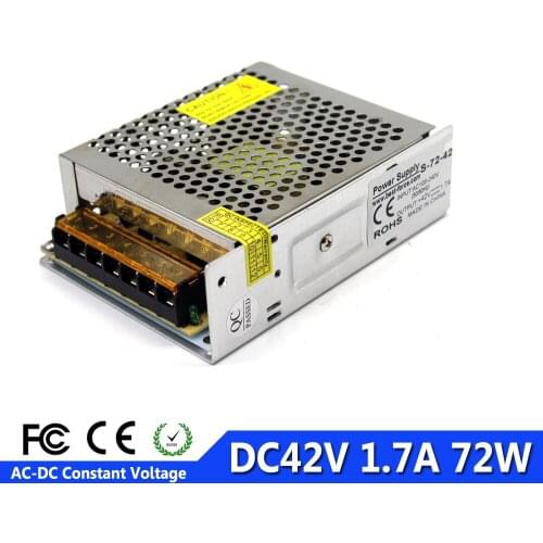 42V 1.7A 72W Regulated Switching Power Supply LED Driver Transformer AC100-240V TO DC42v SMPS for CCTV LED STRIP Light CNC motor