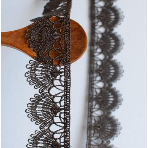 5 Meters Beautiful Coffee Venice Lace Trim Polyester Eyeflash Lace Fabric Sewing Costume Craft Applique