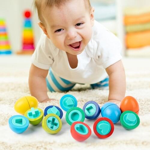 8pcs Kids Toddler Montessori Shape & Color Count & Match Matching Egg Early Education Learning Easter Toys for Boys and Girls