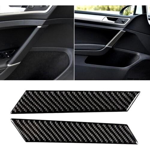 80% HOT SALES！！！4Pcs/Set Carbon Fiber Covers Car Door Handle Decorative Stickers for VW Golf 7
