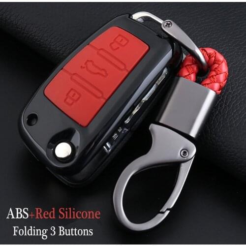 ABS+Silicone Car Key Case Auto Key Protection Cover For Audi C6 A7 A8 R8 A1 A3 A4 A5 Q7 Car Holder Shell Car-Styling Accessories