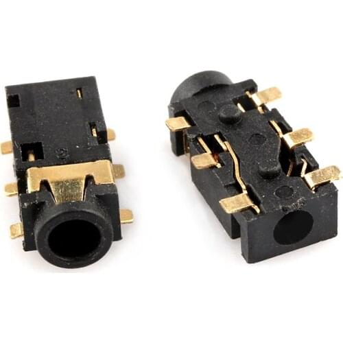 Free shipping 20PCS PJ-242 2.5 headphone jack audio jack 3 + 3 symmetrical six-foot patch headphone jack headphone jack