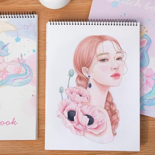 50 Sheets Drawing Sketchbook Notebook Spiral A4 Sketching Books Blank Paper Planner Travelers Journals Note Book School Notepad